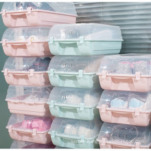 Pack Shoe Storage Box Clear Plastic Stackable  Shoe Organizer Space Saving Foldable Shoe Container Bin Fit up  to US Size 9